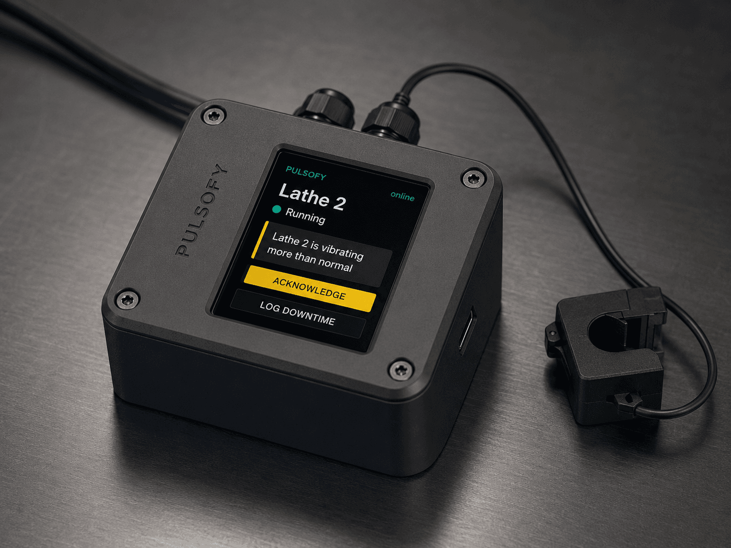 Pulse Pro monitor showing a plain-language vibration alert